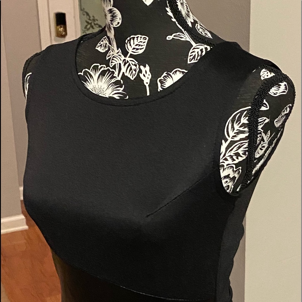 Women’s Sexy Black Sleeveless Faux Leather Dress